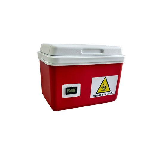 Nevera para transporte de muestras con termómetro incorporado 10 LT