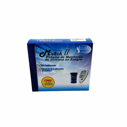 Glucometro Match II Con 50 Tirillas Y 50 Lancetas