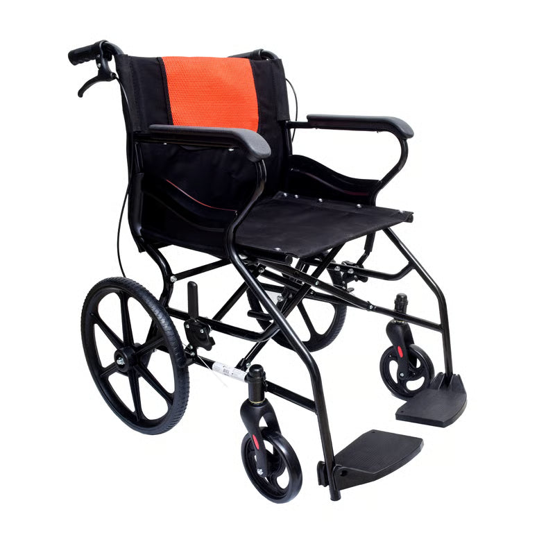 Silla de ruedas de transporte plegable en acero Kp