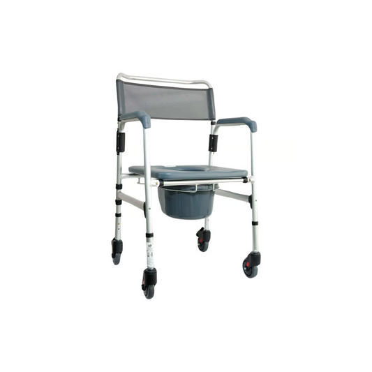 Silla sanitario con ruedas en aluminio