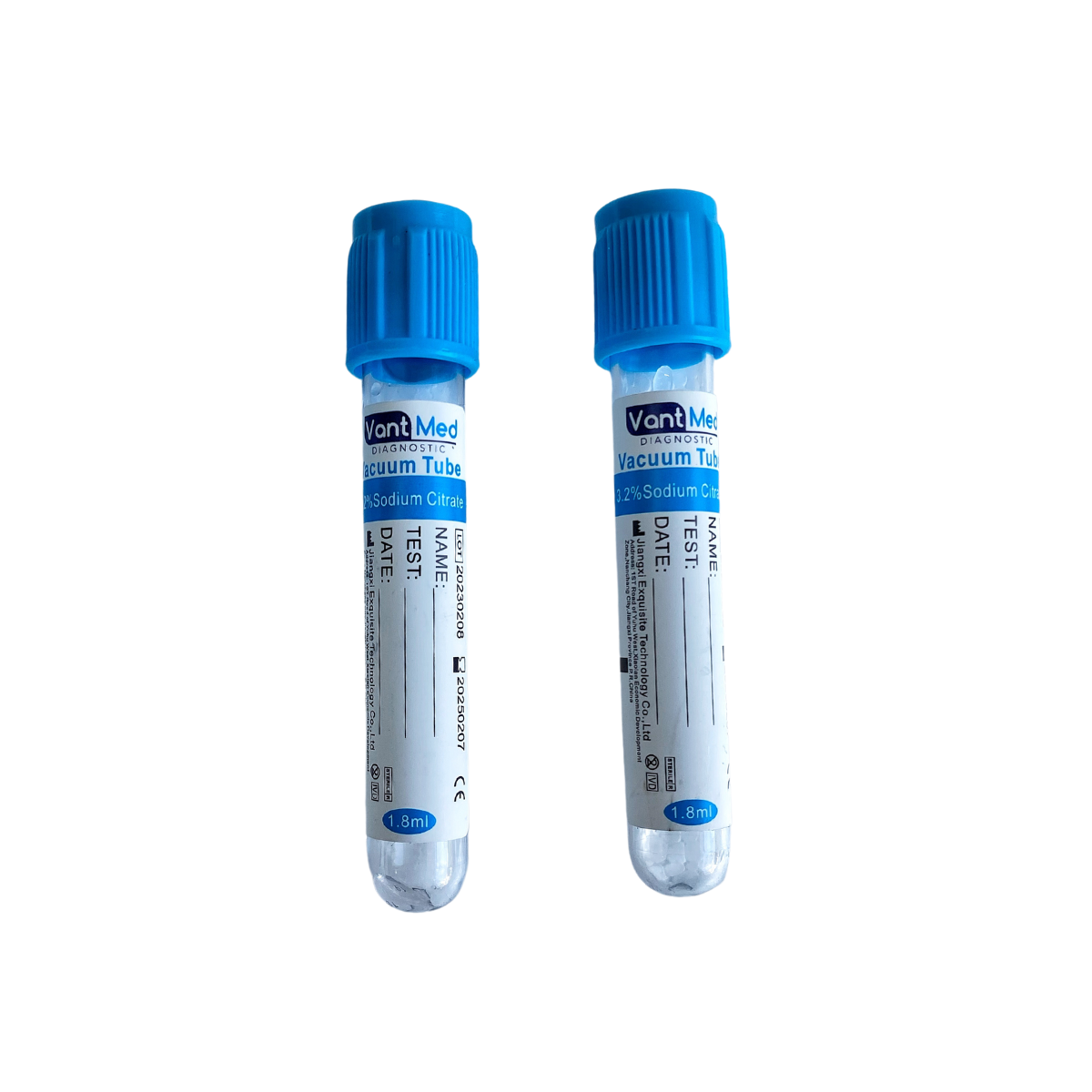 Tubo tapa azul 4,5 mL Vantmed Diagnostic – citrato de sodio 3,2 %
